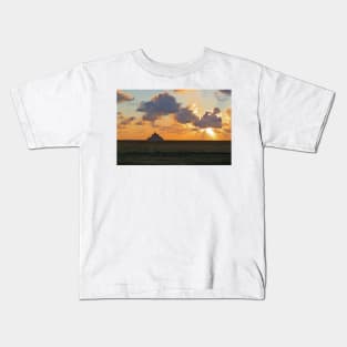 Mont St Michel Sunset Kids T-Shirt